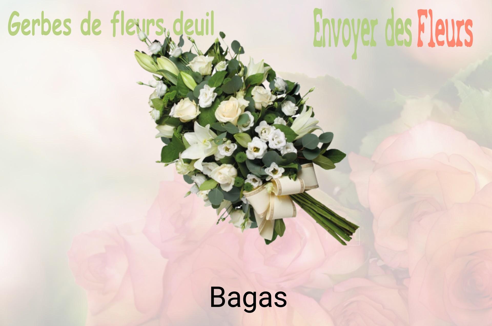 Gerbe de fleurs de deuil livrée à Bagas